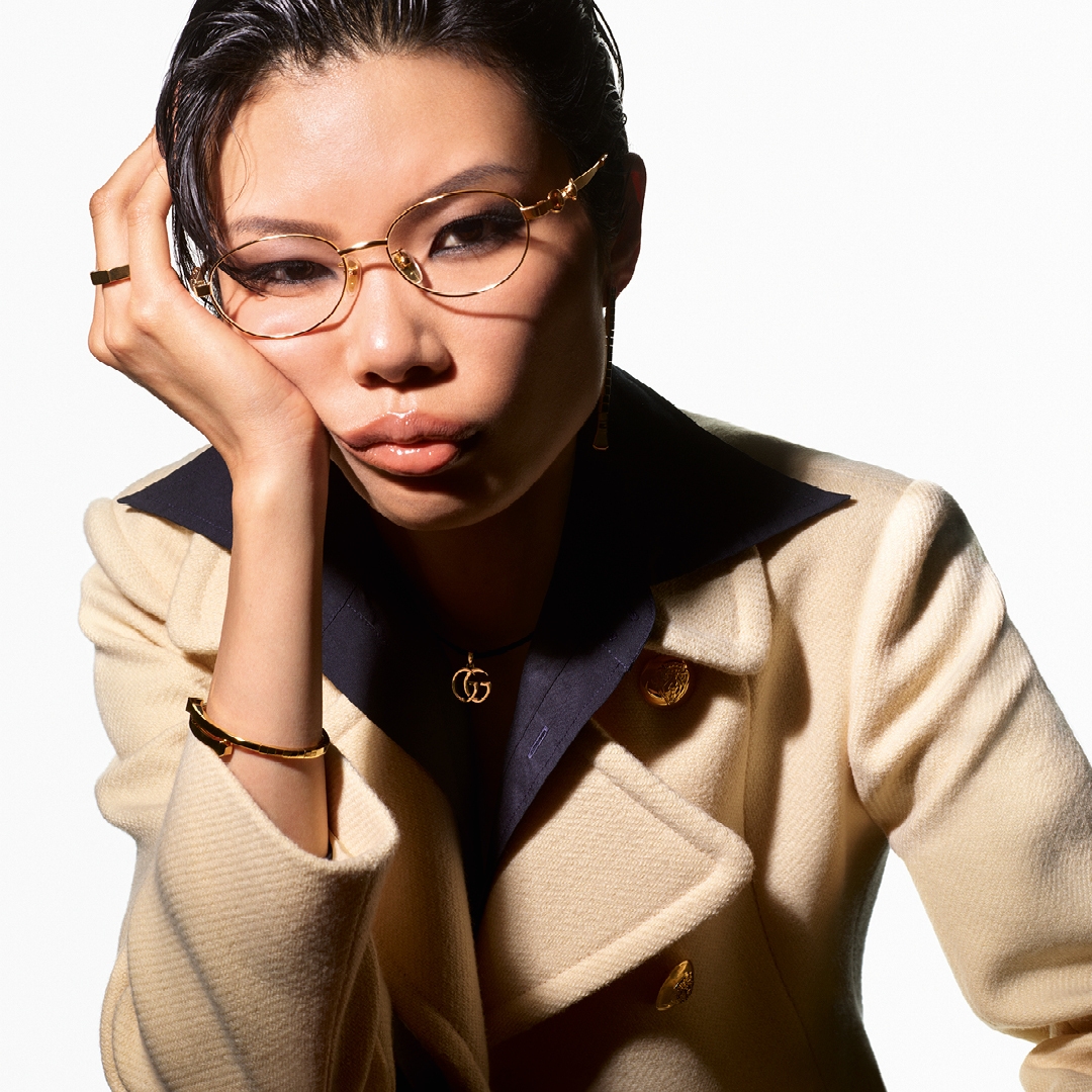 GUCCI 橢圓形金屬光學眼鏡-GG2221OK-001